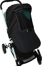 Universal Buggy Pram Sunshade,Baby and Toddler Buggy Sun Cover with Viewing Window, Sun Shield UV Protection Blackout Blind for Baby Pushchairs and Srollers- Easy to Install（Black)）
