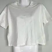 Aerie Women's Cropped "Thrashed" Collar White Top XS NWT