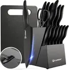 16 Pieces Kitchen Knife Block Set with Cutting Board, German Premium Quality