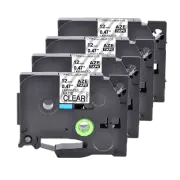 4PK TZe-M31 Black on Matt Clear Label Tape 12mm For Brother P-touch PT-D450 D600