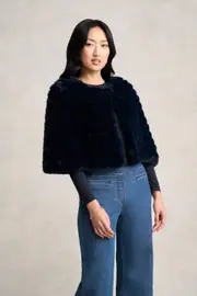 Faux Fur Capelet - Ink