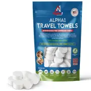Compressed Towel Tablets - 50 Pack of Compressed Coin Towels 8" X 9" - Disposabl