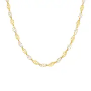 9ct Gold Two Tone 48cm Solid Twist Infinity Chain