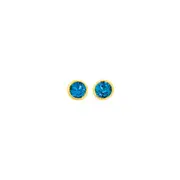 9ct Gold London Blue Topaz Stud Earrings in Blue