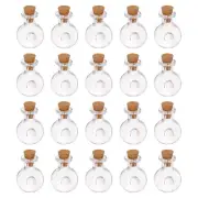 20pcs Mini Glass Bottles with Cork XO Shape Wishing Bottle