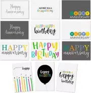 120 Pack Happy Birthday and Anniversary Cards Assortment Bulk Box Set with Enve