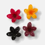 4 Pack Mini Frangipani Claw Hair Clip