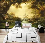 Forest Lake Deer Removable Wall Mural