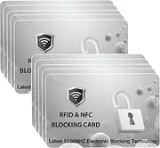 Jet International RFID Protected Cards, Grey 10 Pack: Entire Wallet Purse Shield For Men & Women, NFC Contactless Bank Debit Credit Card Protector ID ATM Guard