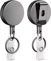 2 Pack Metal Retractable Keychain Retractable Badge Reel for Badge Holder All Me