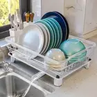 Dish Drying Rack, Space-Saving Design with Drainboard and Swivel Spout
