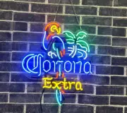 Corona Extra Parrot Palm Tree Acrylic 17"x14" Neon Sign Lamp Light Dimmer LE