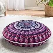Codi 32 Inch Round Floor Pillow, Large Meditation Pouf Cushion , Memory Foam Stuffer Circle Throw Pillows - (Purple Orchid, 1 Count (Pack of 1))