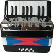 TTETTZ 17 Keys 8 Bass Piano Accordion Handheld Instrument for Boys And Girls Learning, Black