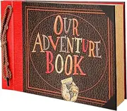 Our Adventure Book Diary Photo Scrapbook, Embossed Lettering, Retro Style Travel Souvenir Inspired by 'Up', Ideal for Photos, Present for Couples Anniversary, Weddings, Travelling, Birthday, Christmas