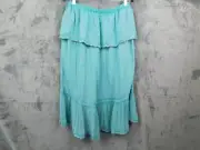Anthropologie Dress Womens Medium Teal Blue Strapless Layered Coastal Boho