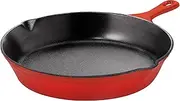 [Utopia Kitchen] Cast Iron Frying Pan 8 Inch, Cast Iron Chefs Pan, Pre Seasoned Skillet, Safe Grill Cookware for Indoor & Outdoor Use, Red