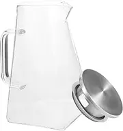 Vaguelly Glass Pitcher with Lid Large Capacity Cold Water Jug for Juices Tea and Beverages Heat Resistant Glass Drink Pitcher for Parties and Home Use
