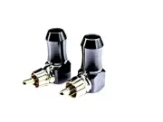 From OZ Quality 2PC RCA Male Right Angle Plug Solder Type Audio Connector + FP