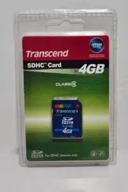 Transcend SDHC Card 4GB Media Memory Card Class 6; new Unopened OEM packaging