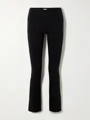 [Skin] Skin - Base Stretch Organic Pima Cotton-jersey Flared Pants - Black - small small Black