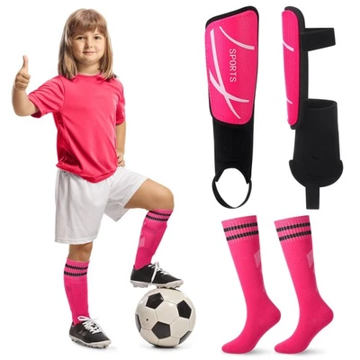 Soccer Shin Guards and Socks Kids Youth Lightweight Soccer Pads Defender with...