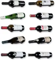 Wall Mount Custom Hook Design Iron Wine Bottle Holder Rack Shelf Display for All