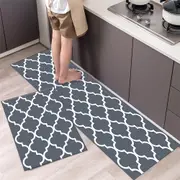 2Pcs Set Kitchen Door Floor Non Slip Mat Rugs Kitchen Rug Set for Kitchen Office