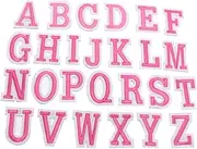 Veemoon 1 Set DIY Pink Alphabet Embroidered Patches for Clothing Bags Decorative Sewing Stickers Unique Repair Appliques for Crafting Accessories for Individuality and