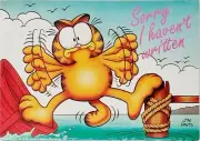 Sorry I Haven't Written Garfield Cat Jim Davis Vintage Postcard 1978