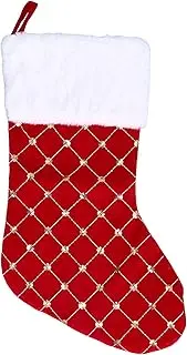 Christmas Stocking Bag Large Space with Durable Material and Exquisite Appearance for Festival Decoration, Suitable for Christmas Tree Bag (Red)
