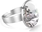 [FVQL] Adjustable Ring for Girls, Chinese style painting