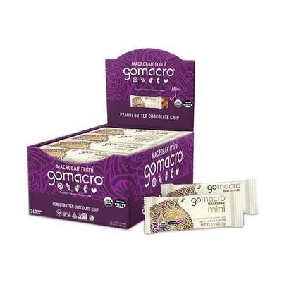 GoMacro MacroBar Mini Organic Vegan Snack Bars - Peanut Butter Chocolate Chip...