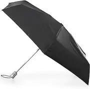 Automatic Open Close Water-Resistant Mini Travel Foldable Umbrella with Sun Protection, Black, Solid Black, One Size, TOTES 4SEC AOC