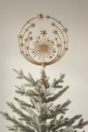 Anthropologie Hedy Celestial STARS SUN RAYS CHRISTMAS HOLIDAY TREE TOPPER GOLD