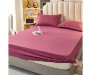 Sheet - Single Fitted Deep Pocket Sheet - Fits Mattress - Soft Wrinkle Free Sheet,Rose,180Cm/200Cm