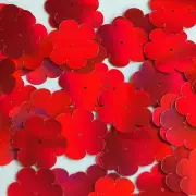 Sequin Flower 1" Red Lazersheen Reflective Metallic Couture Paillettes. Made in