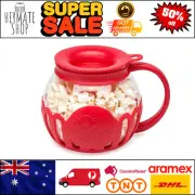 Ecolution Patented Micro-Pop Microwave Popcorn Popper Safe Glass 1.5-Quart Red