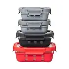 GENICOOK Borosilicate Glass Meal and Food Storage Containers with Silicone Wr...
