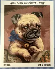 Printed needlepoint tapestry Canvas Only Orchidea 24x30 cm Pug