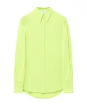 Alexander McQueen T-Bar Chain Gathered Fitted Shirt IT42,IT38 acid yellow