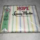 New Old Stock Vintage Hope Luxury Muslin Flat Pastel Stripes Double Full Sheet