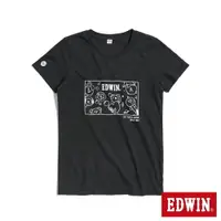 在飛比找樂天市場購物網優惠-EDWIN BT21單色線條短袖T恤-女款 黑色
