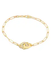 Dinh Van 18K Yellow Gold Menottes Diamond Interlocking Link Bracelet - Exclusive