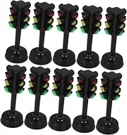 Totority 10pcs Traffic Light Model World Signals for Traffic Light Decorations s Traffic Lights Roads Emergency Strobe Traffic Lights Car Abs Black