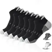 6 Pairs Mens Athletic Ankle Socks Running Cycling Sport Socks Moisture Wicking Cushion High Elastic Short Socks Comfy Br