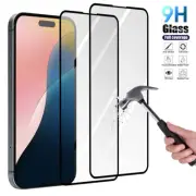 For iPhone 16 15 13 14 Pro Max Tempered Glass Screen Protector Full Cover Flims
