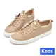 Keds KICKBACK 舒適免綁帶皮革休閒鞋-褐色 9234W123336