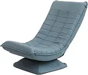 Ultimate Comfort Gaming Chair - Foldable Floor Sofa Lounge Chair with Adjustable Swivel Base, Steel Frame, and Massage Lumbar Pillow - Perfect for Gamers and Loungers (Blue,80CM)