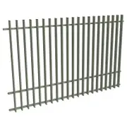 ProtectorAl 1201-2399W x 1500H Pale Eucalypt Aluminium Radiator Pool Fence Panel with mid rail